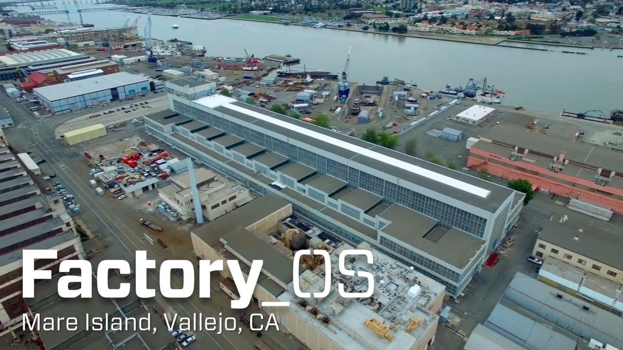 Aerial view of Factory_OS facility in Mare Island, Vallejo, California