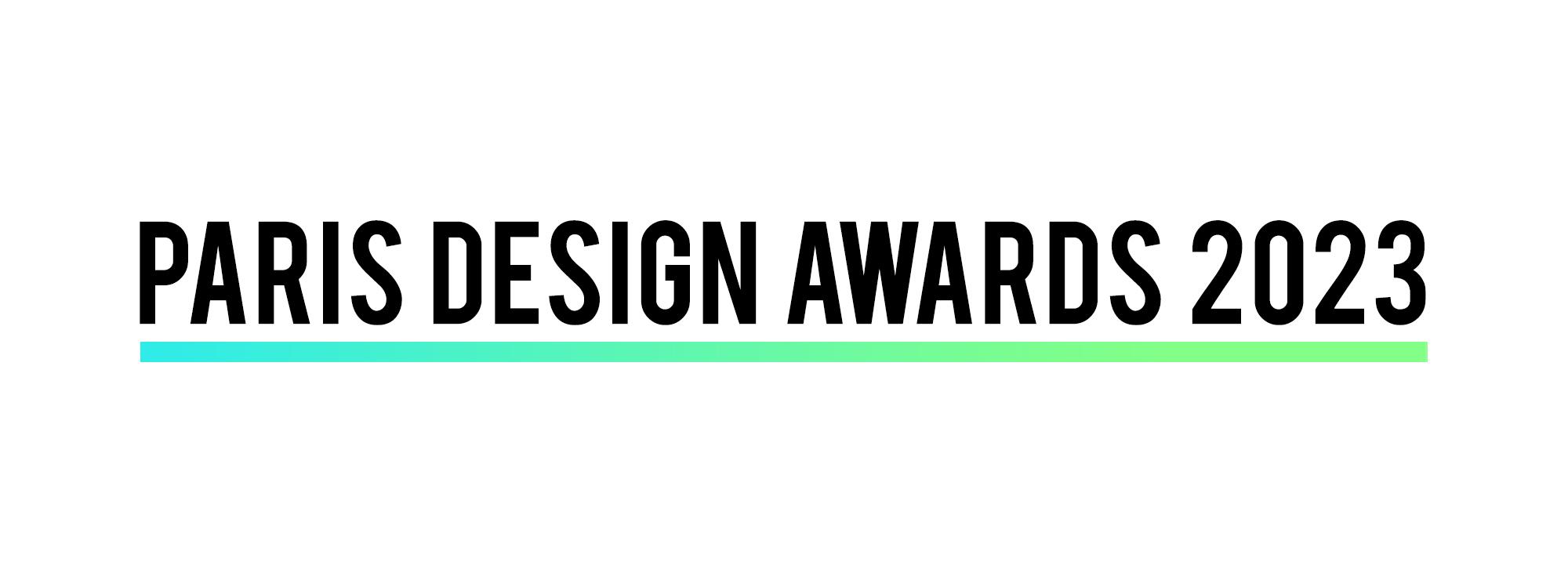 Paris Design Awards 2023 text with a mint underline