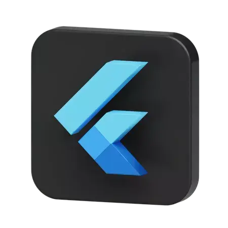 Flutter logo on a dark rounded square app icon