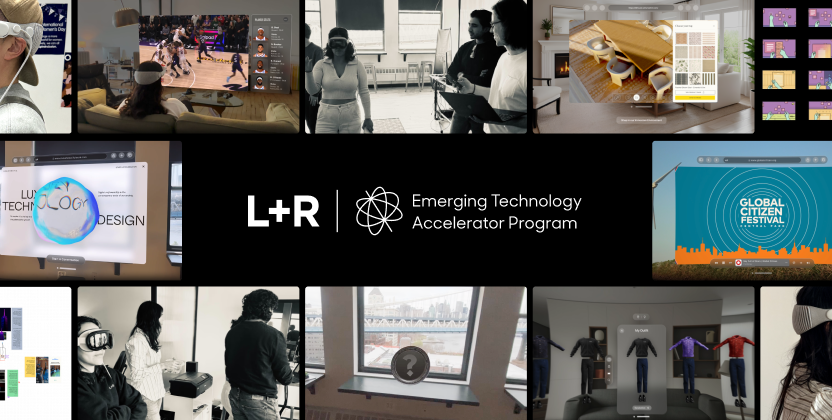 Grid of L+R accelerator work in Apple Vision Pro, badged Emerging Technology Accelerator Program