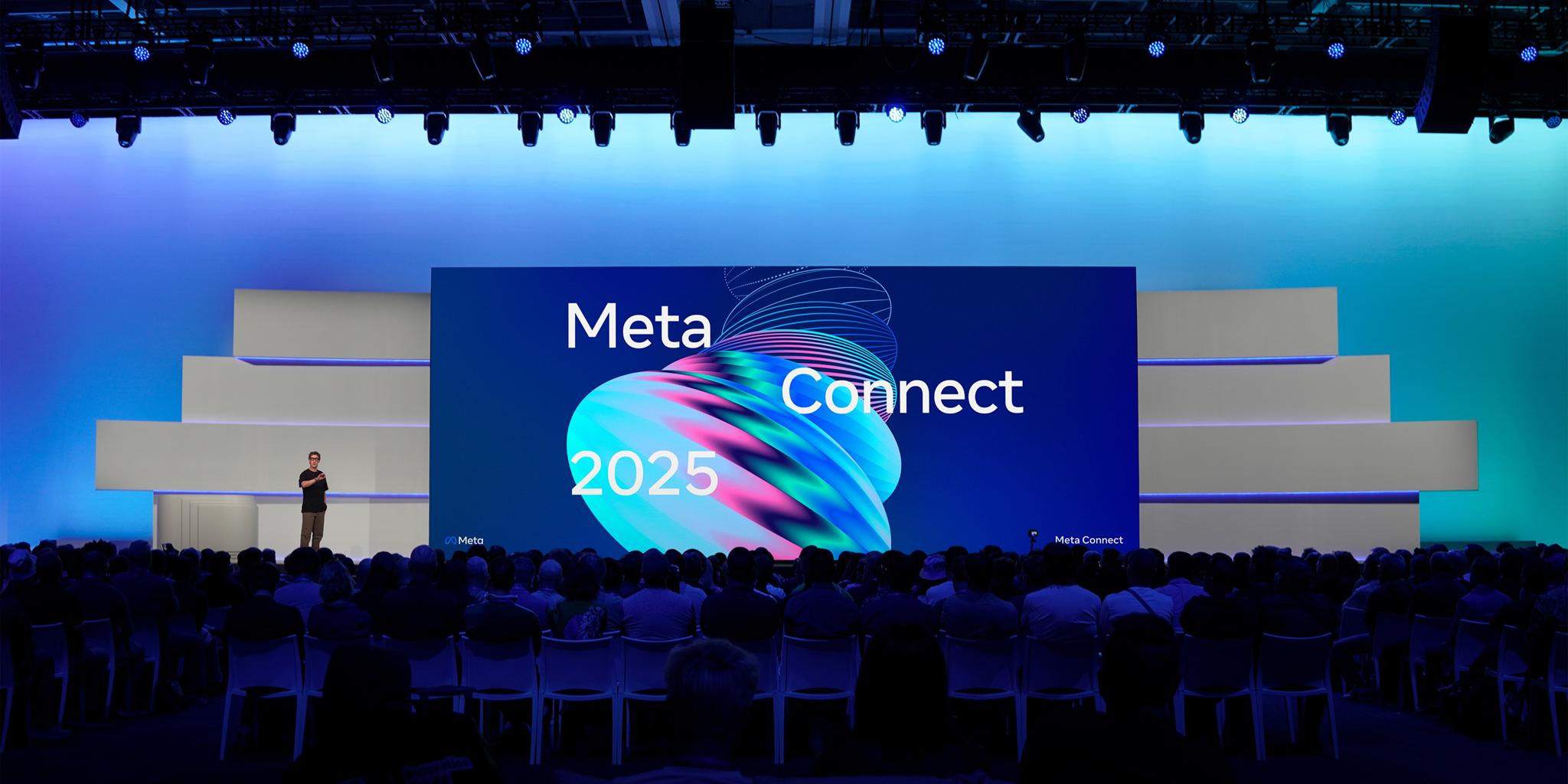 Meta Connect 2025 presentation on a large stage screen
