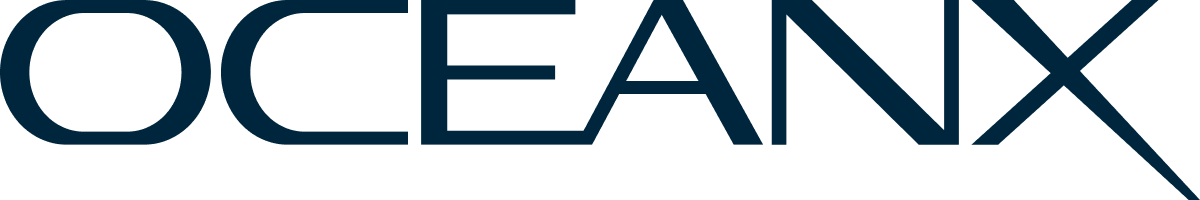 OCEANX logo in dark blue