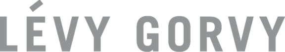 Gray "LVY GORVY" wordmark on a black background