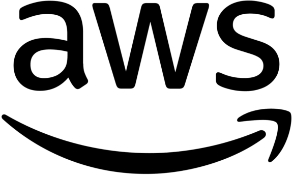 AWS logo with black lettering and smile arrow on green background