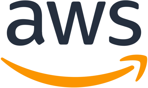 AWS logo with orange smile arrow on green background