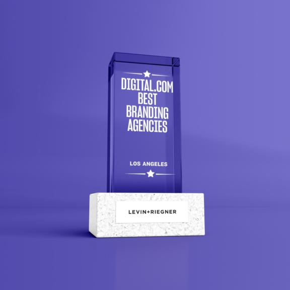 Digital.com Best Branding Agencies Los Angeles award with Levin+Riegner base