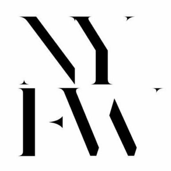 Stylized NYFW logo in black on a white background