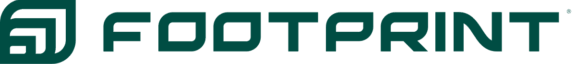 Green Footprint logo with stylized icon on a blue background