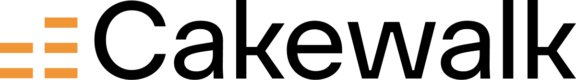 Orange geometric icon with horizontal bars