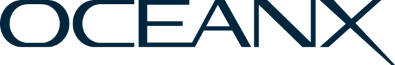 OCEANX logo in dark blue