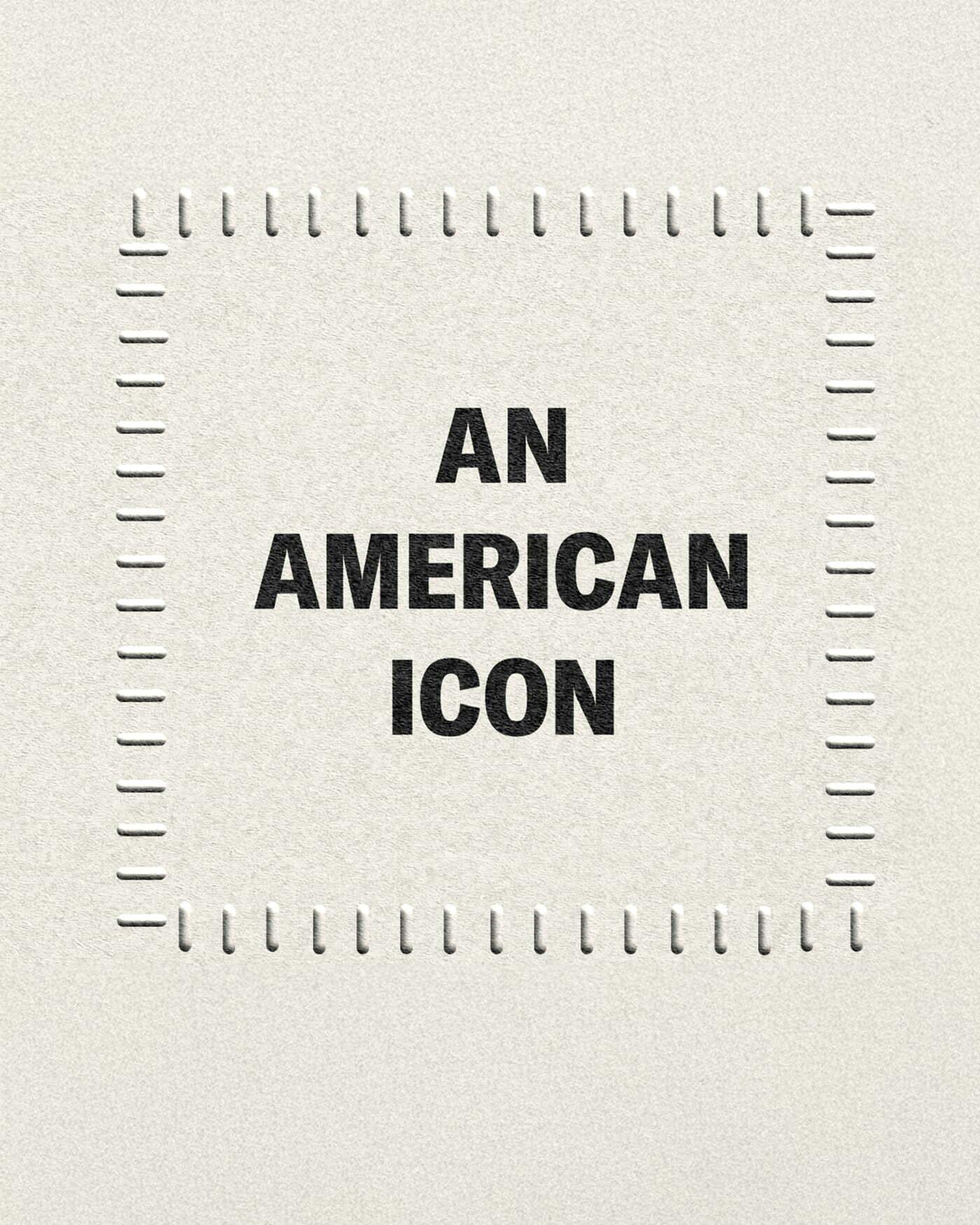 Notepad page with the words An American Icon