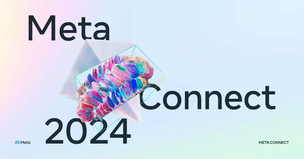 Meta Connect 2024 promotional graphic with colorful 3D brain-like form