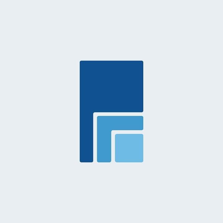 Blue geometric RapidPro-style logo on a light background
