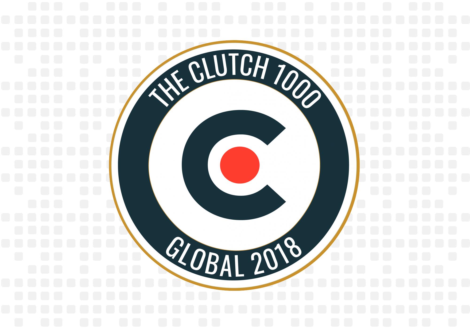 The Clutch 1000 Global 2018 circular badge logo