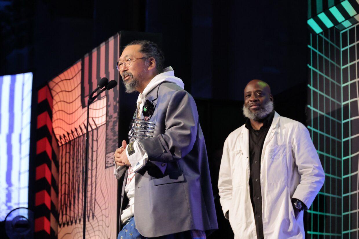 Takashi Murakami giving his 5-Word Speech as he accepts a Webby Special Achievement at the 26th Annual Webby Awards