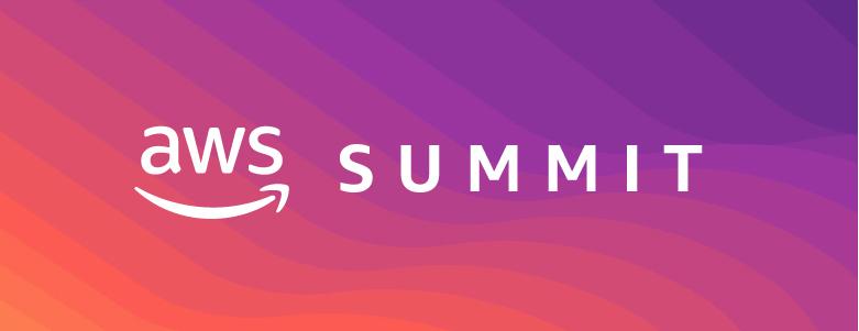 AWS Summit logo on purple and orange gradient banner