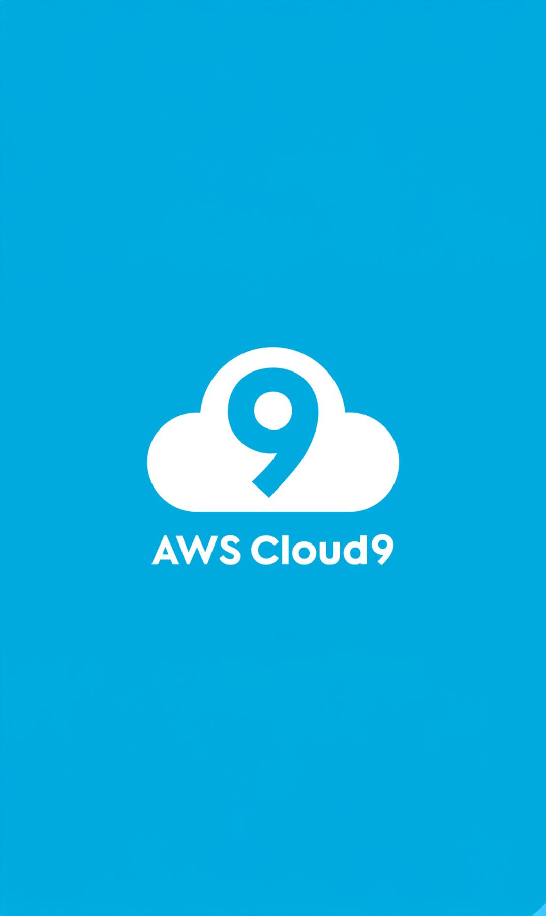 AWS Cloud9 logo on a blue background