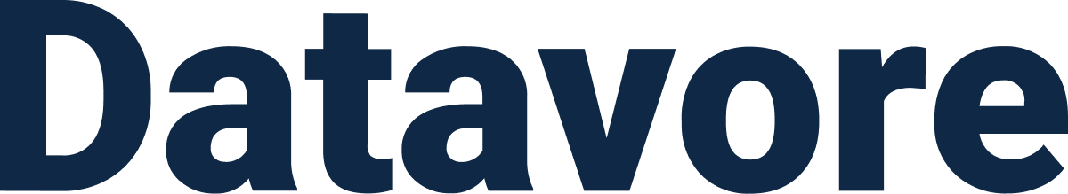 Datavore logo in dark blue text