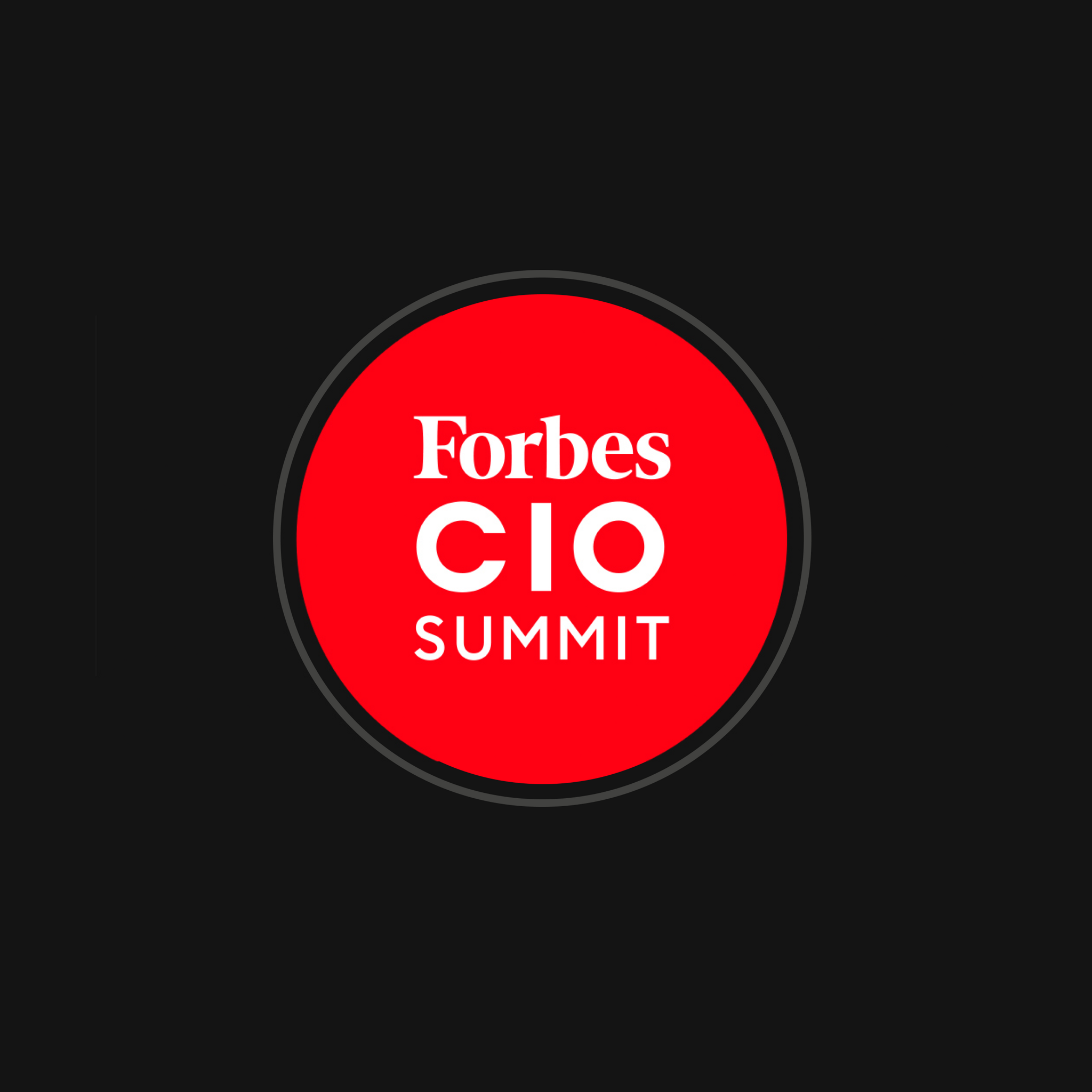 Forbes CIO Summit red circular logo on black