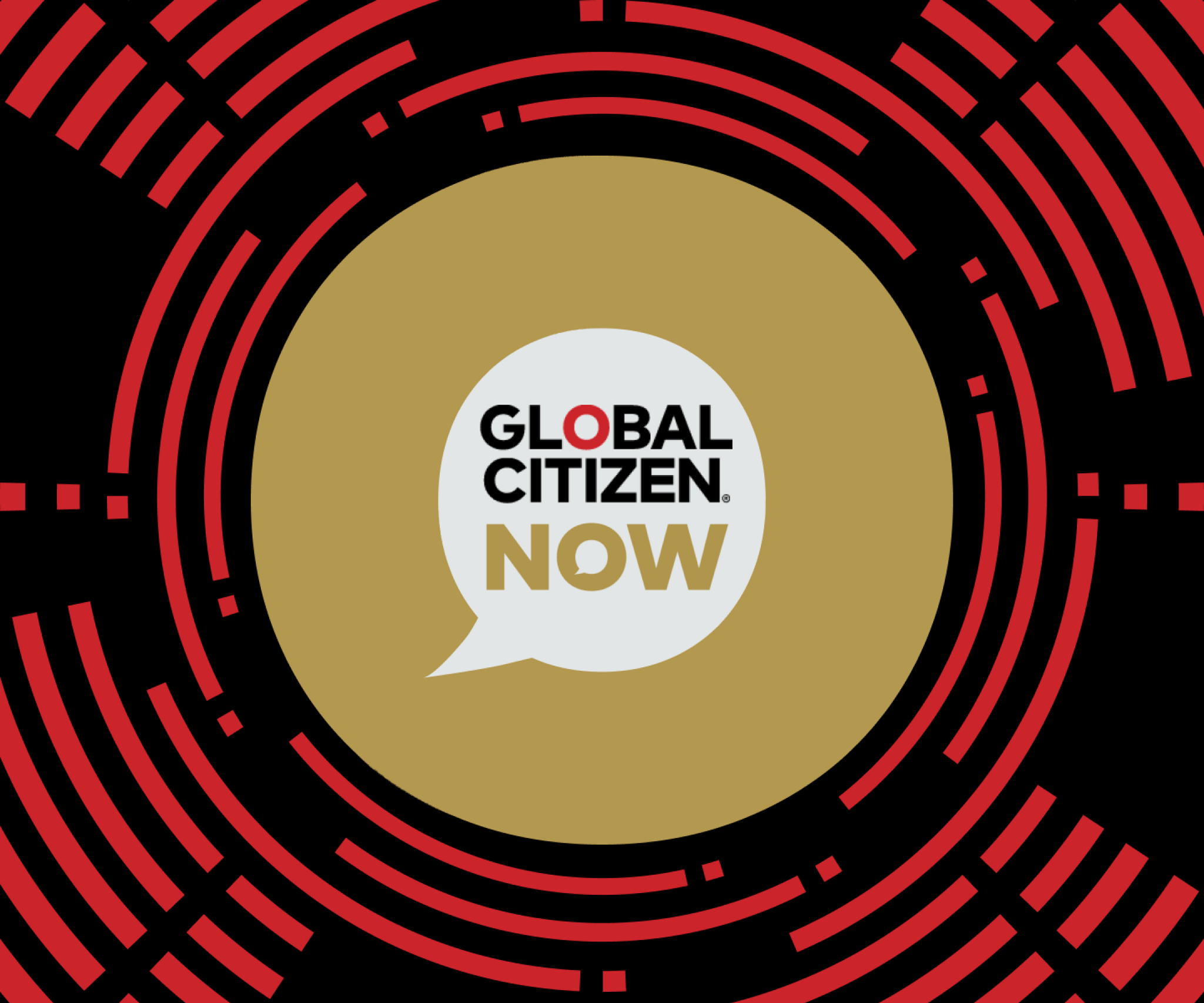 Global Citizen NOW logo inside red circular graphic