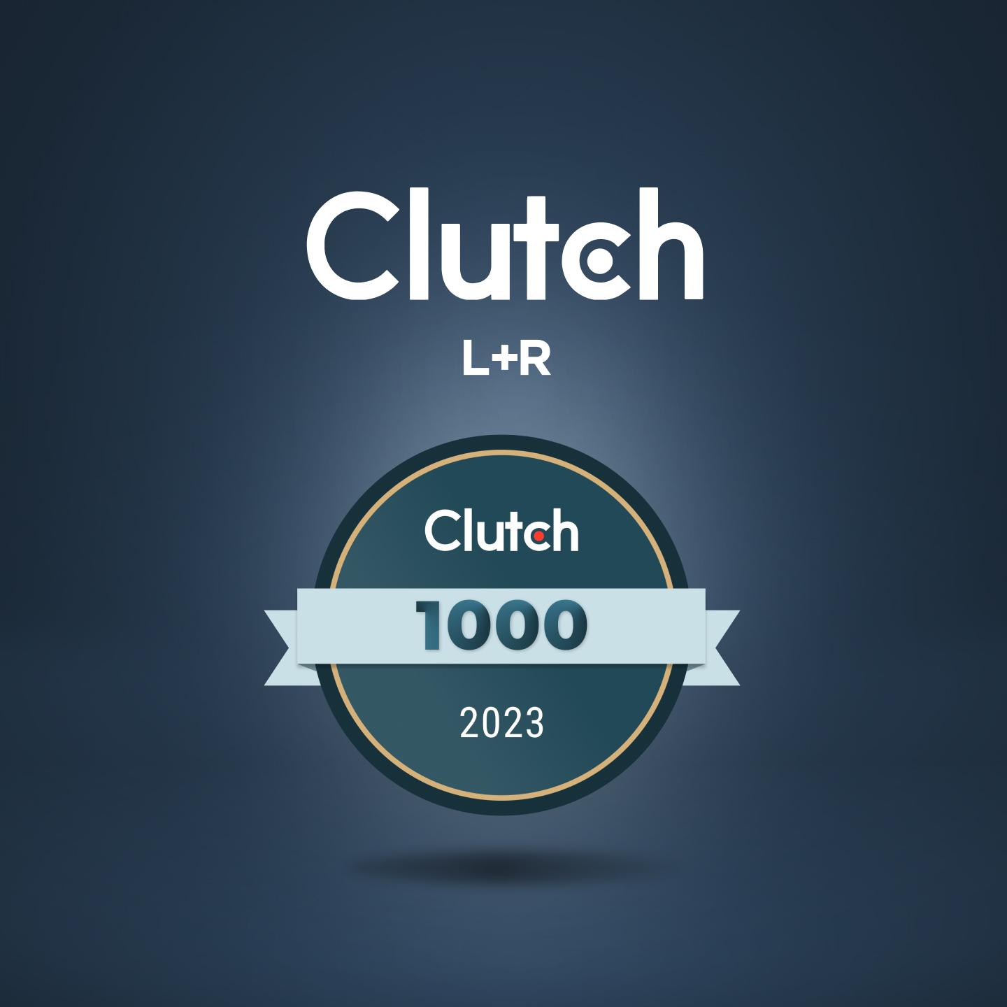 Clutch 1000 2023 badge awarded to L+R