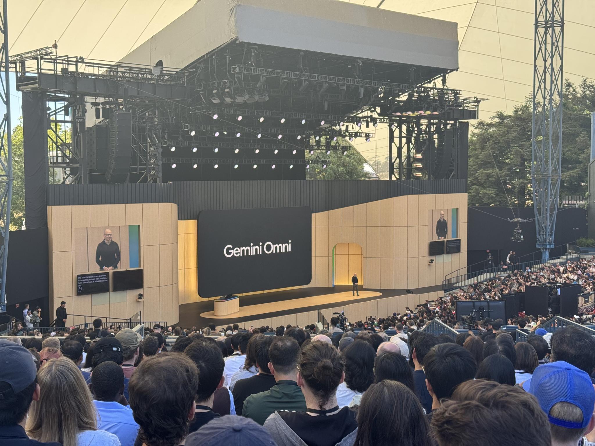 Outdoor Google Gemini event stage with a large audience