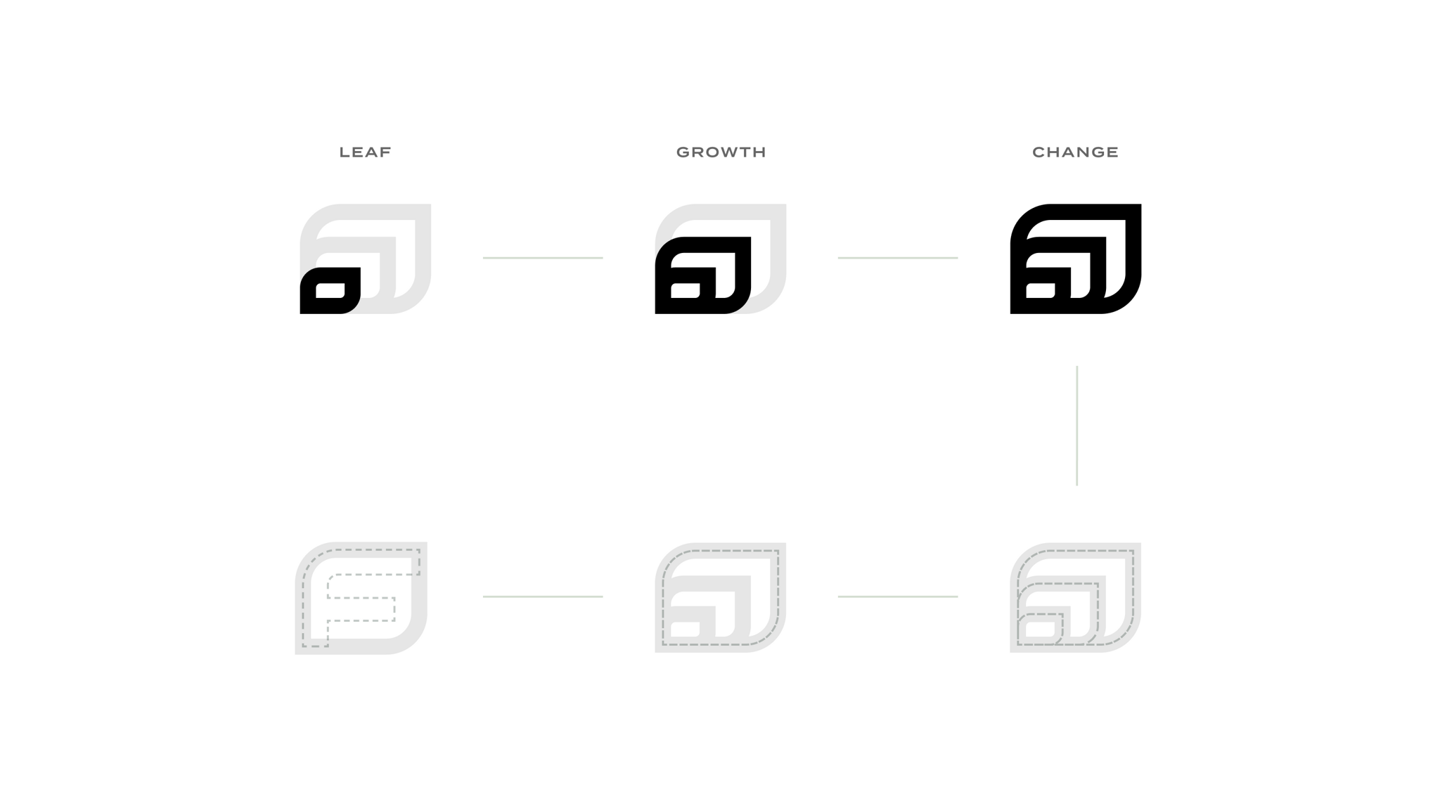 Footprint icon evolution from leaf to growth to change