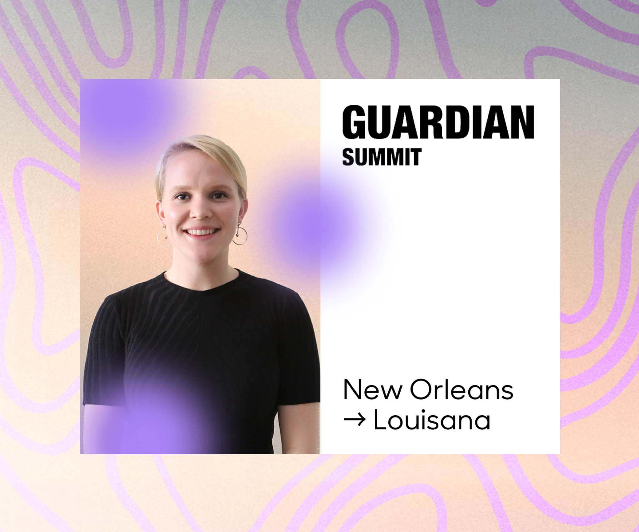 Guardian Summit card with portrait and New Orleans, Louisiana text