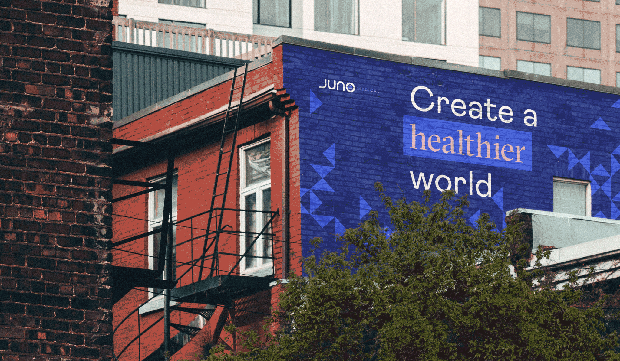 Building mural reading Create a healthier world