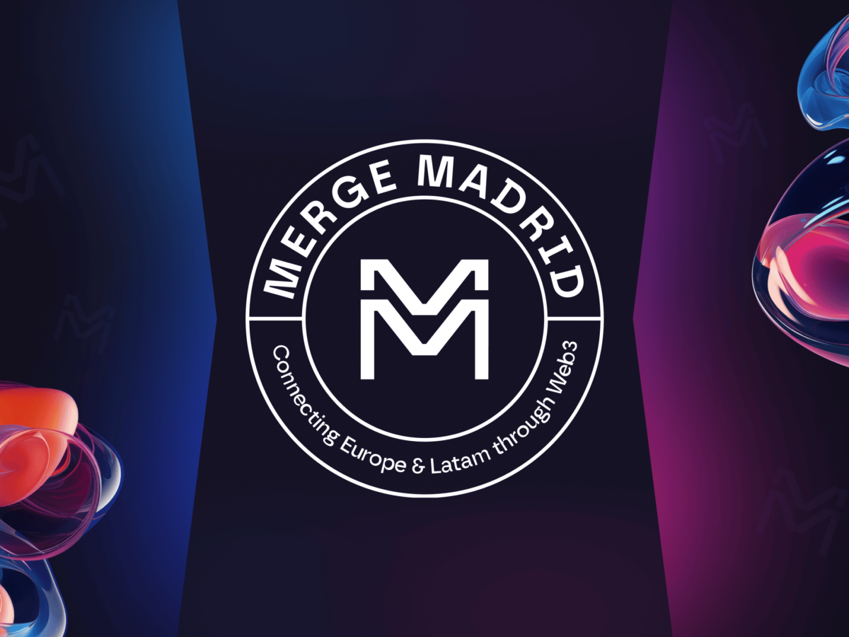 Merge Madrid logo with tagline Connecting Europe & Latam through Web3
