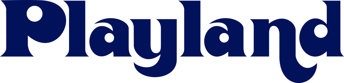 Playland logo in dark blue text