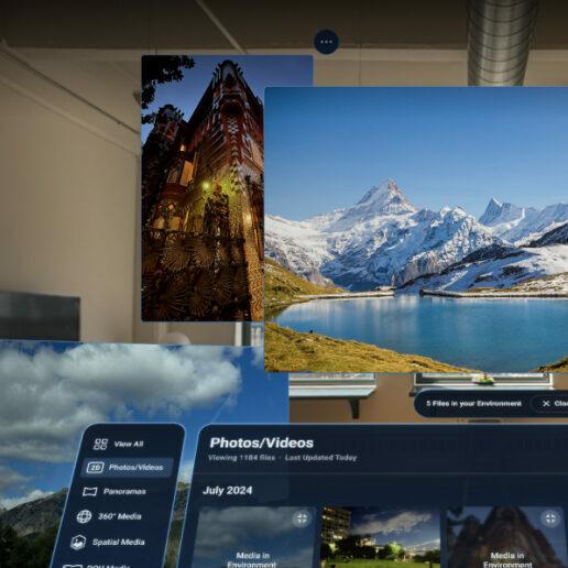 Mixed reality photos and videos gallery with landscape images