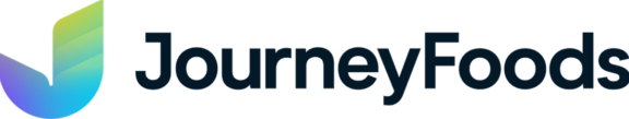 JourneyFoods logo with blue-green gradient leaf icon