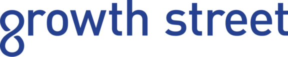 Growth Street logo in blue text on a green background