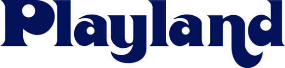 Playland logo in dark blue text