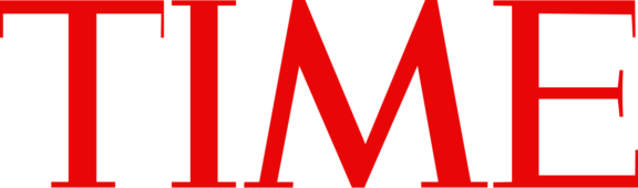 Red TIME magazine logo on a black background