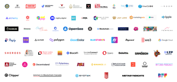 Grid of sponsor and partner logos on a white background