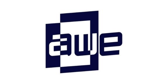 Augmented world expo awe usa 2026 ucx AWE logo in navy on a white background