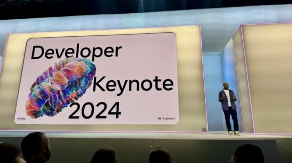 Developer Keynote 2024 slide on a large Meta Connect stage screen