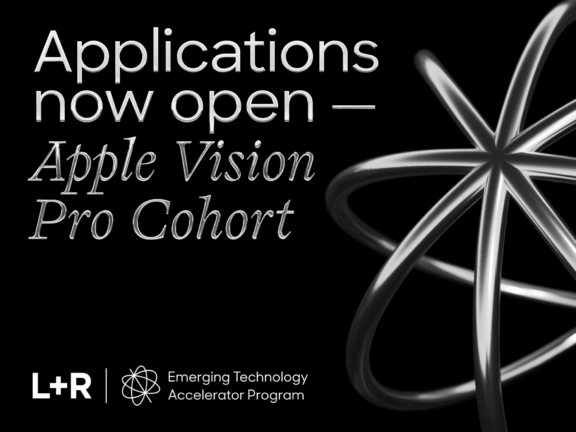 "Applications now open - Apple Vision Pro Cohort" promotional graphic
