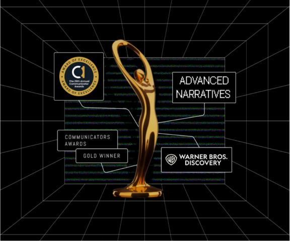 Communicator Awards gold winner graphic for Advanced Narratives