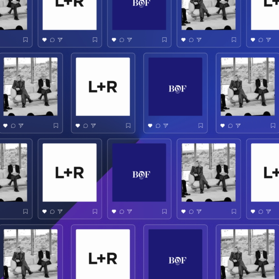 L+R and BOF logos in a social media grid graphic