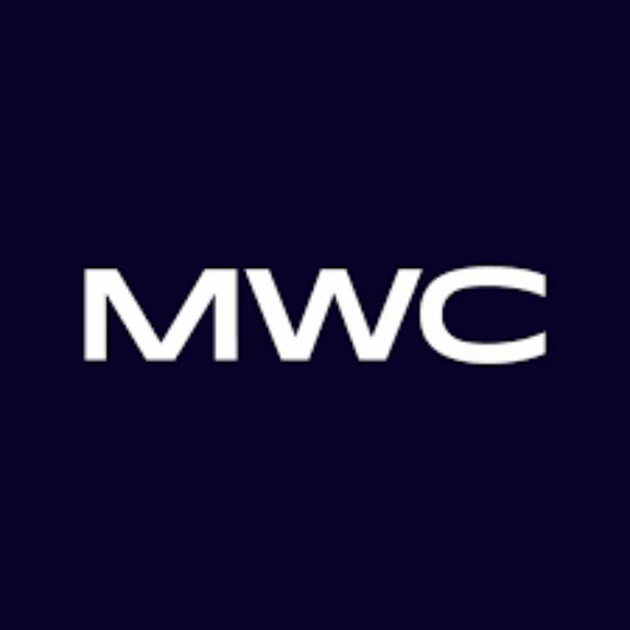 Images MWC wordmark on a dark navy background