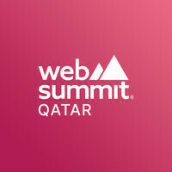 Web summit qatar logo Web Summit Qatar logo on a magenta background