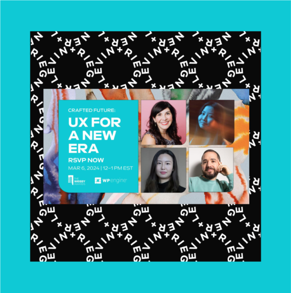 Event graphic for Crafted Future: UX for a New Era with four speaker headshots
