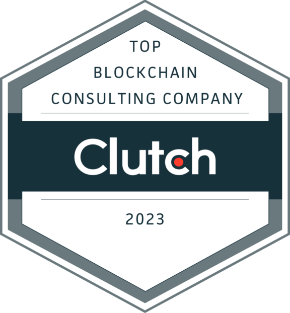 Clutch 2023 Top Blockchain Consulting Company badge
