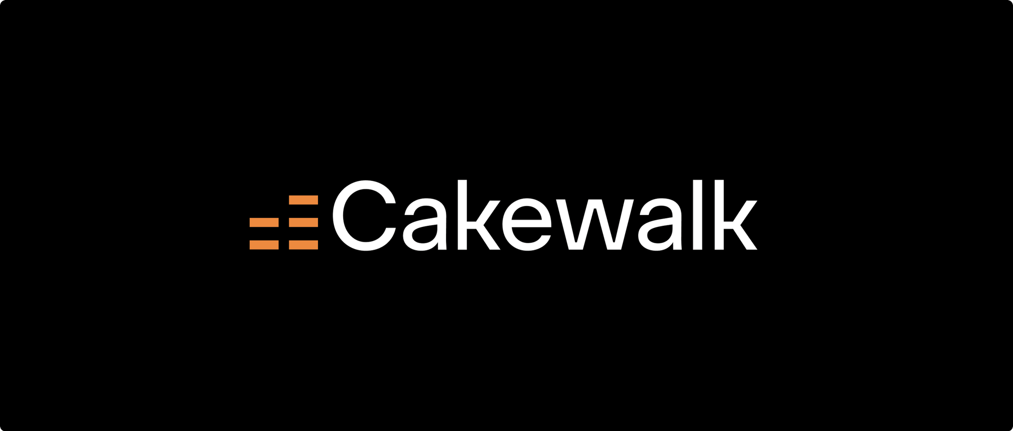 Cakewalk logo on a black background