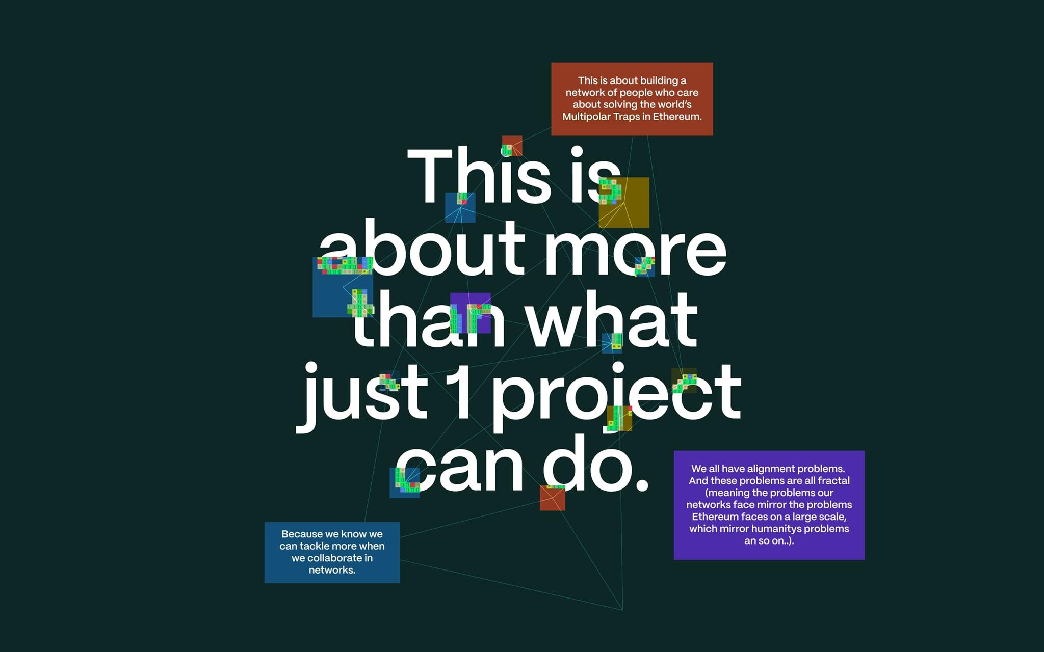 Wide banner with bold text: "This is about more than what just 1 project can do."