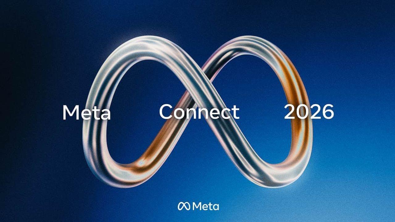 Meta Connect 2026 graphic with the Meta loop mark on a blue gradient background.