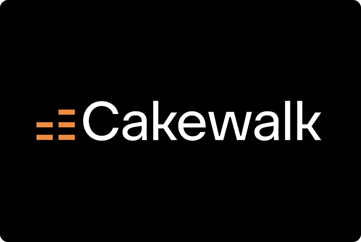 Cakewalk logo on a black background